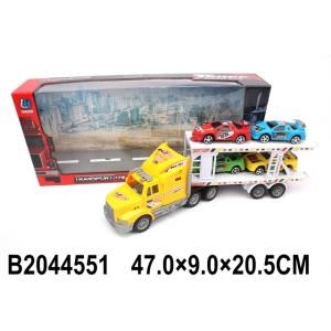 Трейлер инерц. с 4-мя машинками, цвет в ассорт. 338E в кор. B2044551