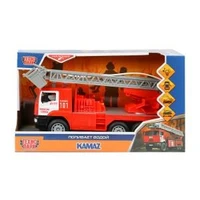 Машина пластик свет-звук KAMAZ ПОЖАРНАЯ МАШИНА 30см, вода, двери, инер, кор. Технопарк KAMFIR-30PL-RDWH (24)