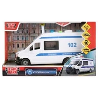 Машина пластик свет-звук ГАЗЕЛЬ NEXT ПОЛИЦИЯ 22,5 см, двери, инерц, кор. Технопарк NEXTVAN-22PLPOL-WH