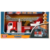 Машина пластик свет-звук KAMAZ камаз ПОЖАРНАЯ 26см, инерц, двери, кор. Технопарк KAM-26PLFIR-WAT
