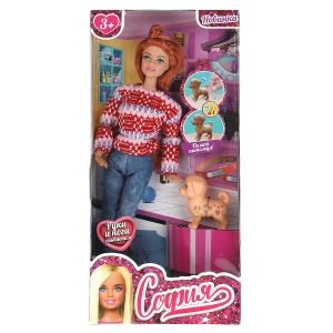 {{photo.Alt || photo.Description || 'Кукла 29 см София, руки и ноги сгиб, собака с пятнами, акс, кор КАРАПУЗ'}}