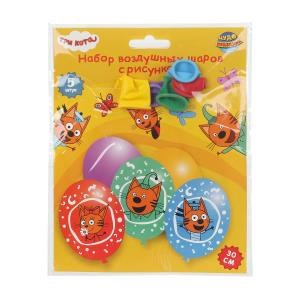 {{photo.Alt || photo.Description || 'Латексные шары - набор 5 шт Три Кота цветной принт ЧУДО ПРАЗДНИК'}}