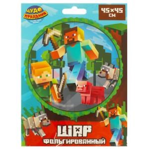 {{photo.Alt || photo.Description || 'Фольгированный шар -круг майнкрафт ЧУДО ПРАЗДНИК'}}