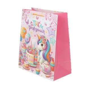 {{photo.Alt || photo.Description || 'Пакет подарочный МАТОВЫЙ l,единорог,140 гр/м2 ЧУДО ПРАЗДНИК'}}