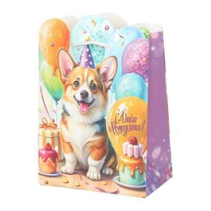 {{photo.Alt || photo.Description || 'Пакет подарочный креативный пакет м,корги,вырубка,190 гр/м2 ЧУДО ПРАЗДНИК'}}