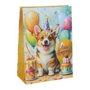 {{photo.Alt || photo.Description || 'Пакет подарочный МАТОВЫЙ мl, корги с днем рождения,140 гр/м2 ЧУДО ПРАЗДНИК'}}