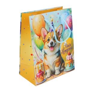 {{photo.Alt || photo.Description || 'Пакет подарочный МАТОВЫЙ m,корги с днем рождения,140 гр/м2 ЧУДО ПРАЗДНИК'}}