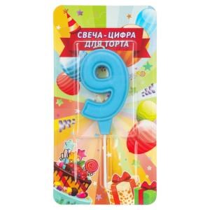 {{photo.Alt || photo.Description || 'Свечи для торта цифра 9 голубая, блистер, с днем рождения ЧУДО ПРАЗДНИК в кор.8*16шт'}}