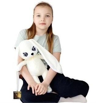 Мягкая игрушка зайка плюшевый, молочный, 41 см 183298