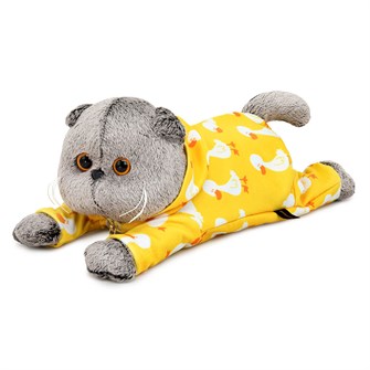 {{photo.Alt || photo.Description || 'Кот Басик в комбинезоне с принтом "Гусик" (лежачий)'}}