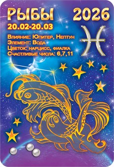 Карманный календарь 2026 "Звёздный гороскоп. Рыбы" КГ-26-235 КГ-26-235