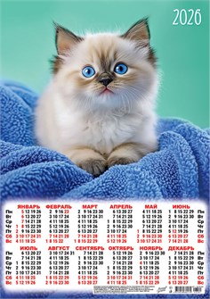 Листовой календарь на 2026 год А3 "Кошки. Милое облачко" ПМ-26-081 ПМ-26-081