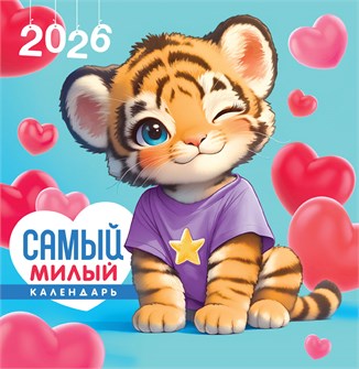 СРЕДНИЙ перекидной настенный календарь на скрепке на 2026 год "Самый милый календарь" ПК-26-024 ПК-26-024