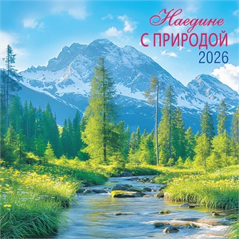 БОЛЬШОЙ перекидной настенный календарь на скрепке на 2026 год "Природа. Наедине с природой" БПК-26-030 (в упаковке) БПК-26-030