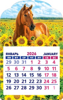 Календарь на магните 2026 "Символ года. Летний день" КМВ-26-010 (в упаковке) КМВ-26-010