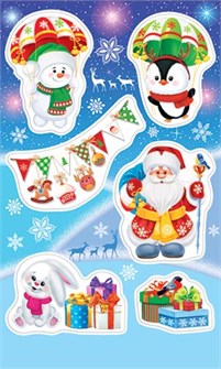 Детские новогодние наклейки 0-11-5217 0-11-5217
