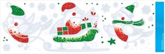 Набор новогодних оформительских наклеек "Снегири на санях" 88.753 88.753