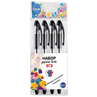 73163 Набор гелевых ручек для ЕГЭ 4 шт., в индивидуальном ПВХ-пакете с подвесом 73163