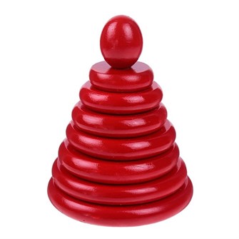 Деревянная пирамидка красная 8 дет. Д-511 RNToys 378-423