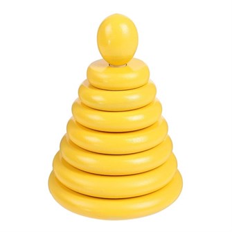 Деревянная пирамидка желтая 8 дет. Д-516 RNToys 378-421