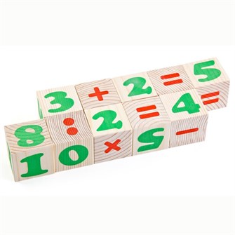 Деревянные кубики 12шт Цифры 1111-3 278-437