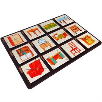 Деревянная Развивающая доска Сложи квадрат. Мебель 8774 /45/ 478-910