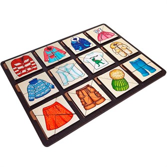 Деревянная Развивающая доска Сложи квадрат. Посуда 8772 /45/ 478-912
