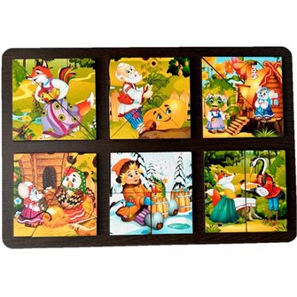 Деревянная Развивающая доска Сложи квадрат. Русские сказки 8775 /30 478-071