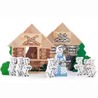 Деревянный конструктор Сказки Волк и семеро козлят 4534-5 278-424
