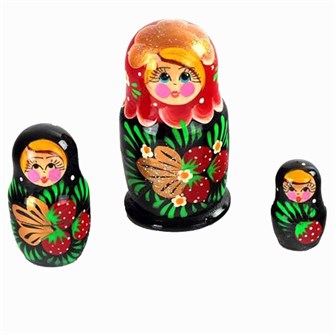 Деревянная матрешка 3в1 расписная 10см Р-45/753 278-646