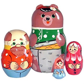 Деревянная матрешка Маша и Медведь 4 шт. Р-45/745 279-577