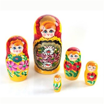 Деревянная матрешка 5в1 расписная 16см Р-45/755 278-647