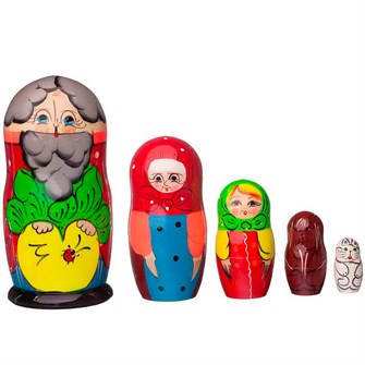 Деревянная Матрешка Сказка Репка 6 в 1 МС061406 478-044