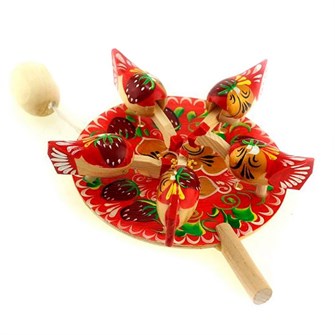 Дер. Сувенирная игрушка Курочки «Ягоды» красная OI2-03 979-063