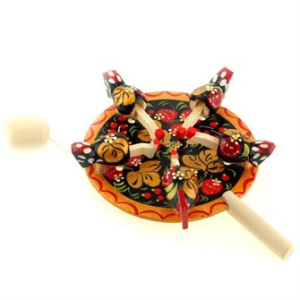 Дер. Сувенирная игрушка Курочки «Как Хохлома» OI2-01 979-062