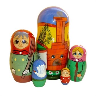 Деревянная Матрешка сказка Гуси-лебеди 1830 380-657
