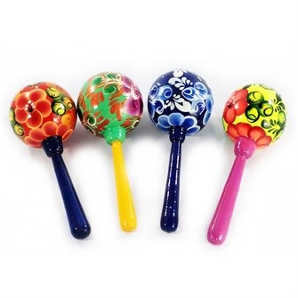 Деревянная погремушка круглая расписная Р-45/781 378-367