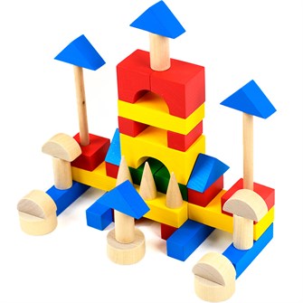 Деревянный конструктор СТРОИТЕЛЬ 45 элемента КДСн-045 478-285