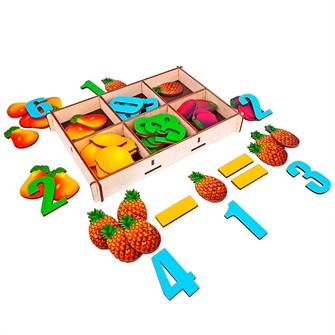 Деревянный Счетный материал Фрукты 66 дет. 8644 /18/ 979-076