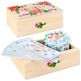 Деревянное Лото подарочное в шкатулке роспись /Колорит/ 611-971