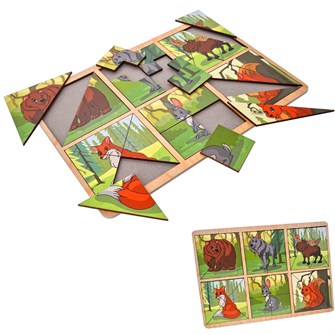Деревянные Карточки-пазл Лесные животные ОА-00000042  /Арбо/ 380-690