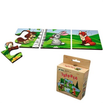 Деревянный Пазл-панно Лесная сказка. Зверята 8163 /63/ 478-921