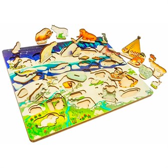 Деревянная 3D Развивающая доска Под Большой Медведицей Арктика 52 дет. 7975 /25/ 478-919