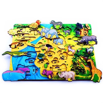 Деревянный пазл 3D Лимпопо развивающая доска 7990 280-345