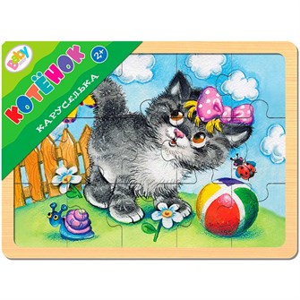 Деревянный Пазл Каруселька. Котёнок Baby Step 89033 478-867