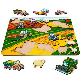 Деревянная Рамка вкладыш Сельхозтехника 16 деталей 8572 /35/ 978-450