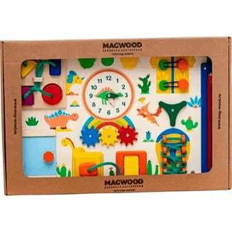 Деревянный Бизиборд Динозаврик 4627150213492 478-413