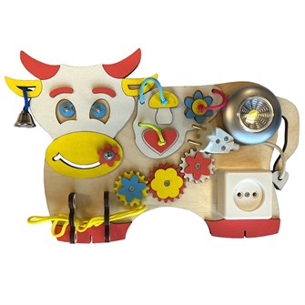 Деревянный Бизиборд Коровка БЗ-007 380-580