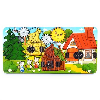 Деревянный Бизиборд Три поросенка 8012 280-954