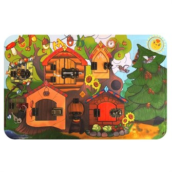 Деревянный Бизиборд Замочки Теремок 7819 533-842